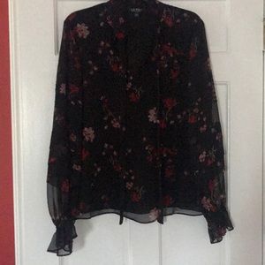 Black floral Ralph Lauren blouse